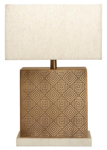 Gold Finish and Marble Base Table Lamp | Savoy