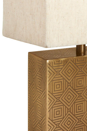 Gold Finish and Marble Base Table Lamp | Savoy