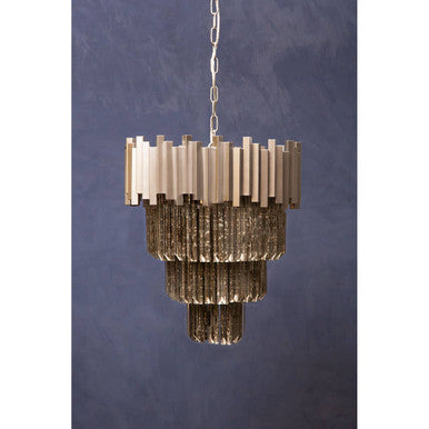 Large Nickel Painted Chandelier | Lustra