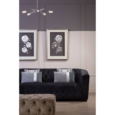Abira Silver Finish and Frosted Glass 5 Bulb Pendant Light