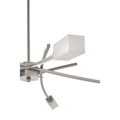 Abira Silver Finish and Frosted Glass 5 Bulb Pendant Light