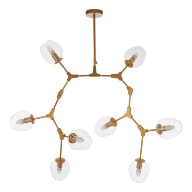 Gold Finish Adjustable 8 Arm Statement Pendant Light | Abira
