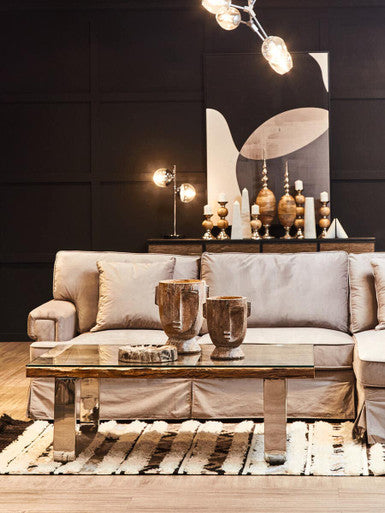 Abira Silver Finish and Glass 5 Bulb Adjustable Statement Pendant Light