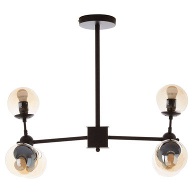 6 Arm Matte Black Pendant Light | Abira