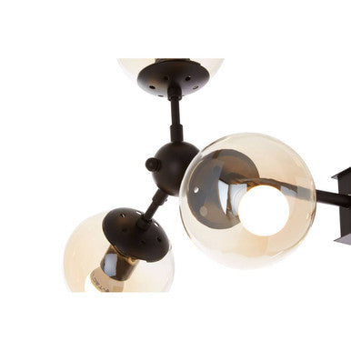 6 Arm Matte Black Pendant Light | Abira