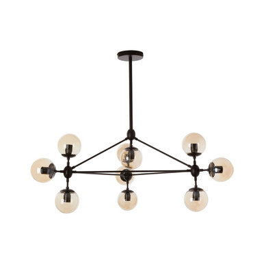 10 Arm Matte Black Pendant Light | Abira