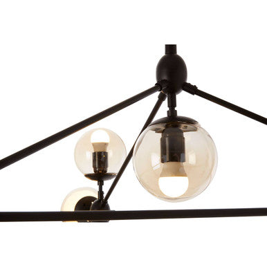 10 Arm Matte Black Pendant Light | Abira