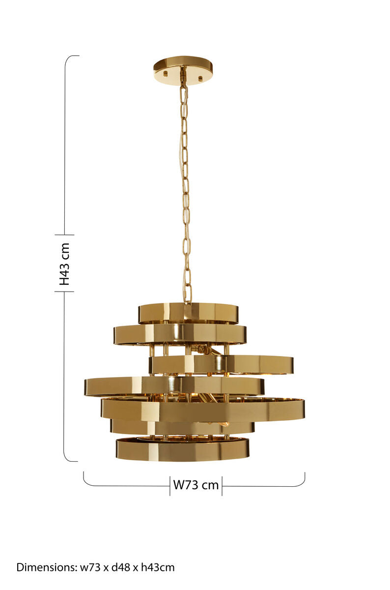 Alana Gold Finish 4 Bulb Pendant Light