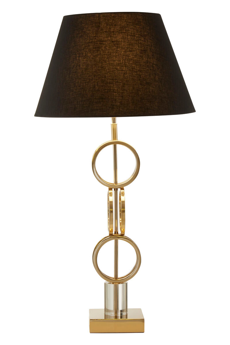 Gold Finish Table Lamp with Dual Ring Base | Skye