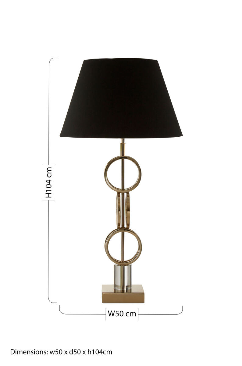 Gold Finish Table Lamp with Dual Ring Base | Skye
