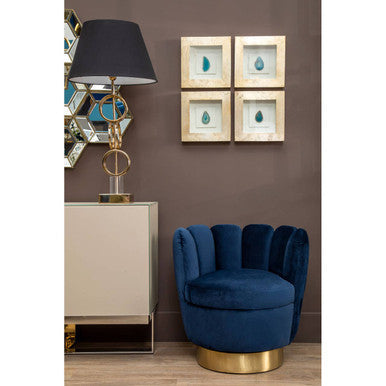 Gold Finish Table Lamp with Dual Ring Base | Skye