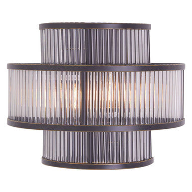 3 Tier Black Finish Glass Wall Light | Salasco