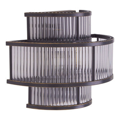 3 Tier Black Finish Glass Wall Light | Salasco