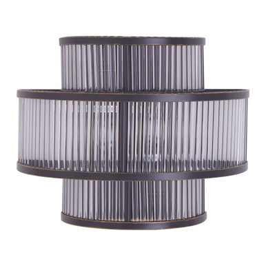 3 Tier Black Finish Glass Wall Light | Salasco