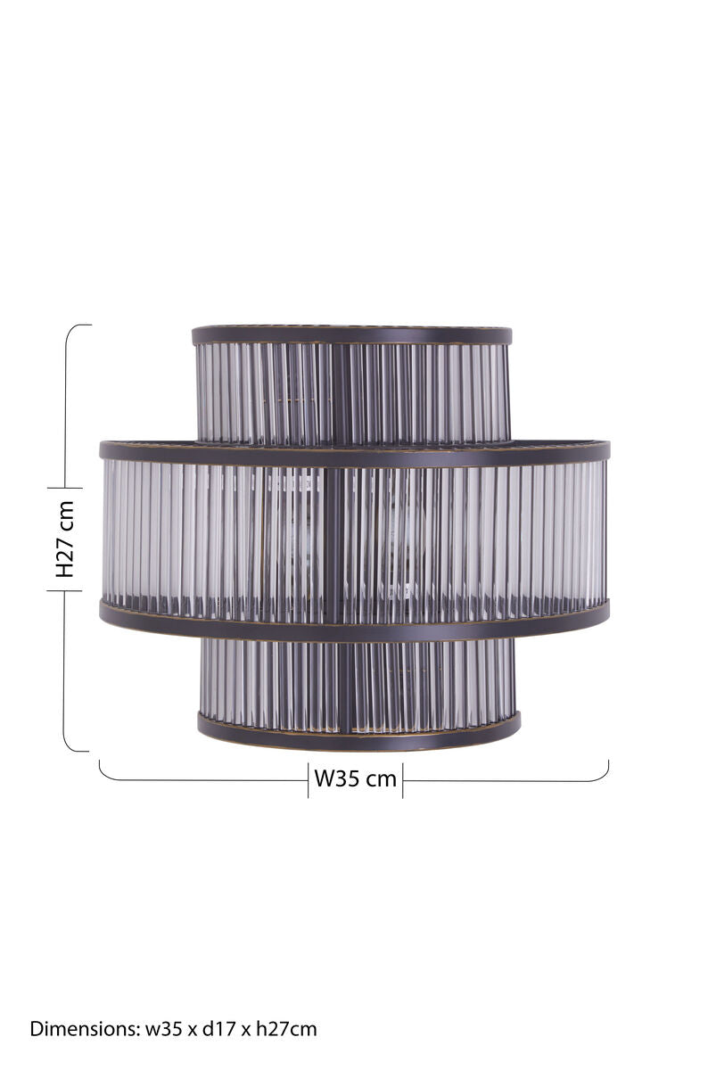 3 Tier Black Finish Glass Wall Light | Salasco