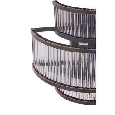 3 Tier Black Finish Glass Wall Light | Salasco