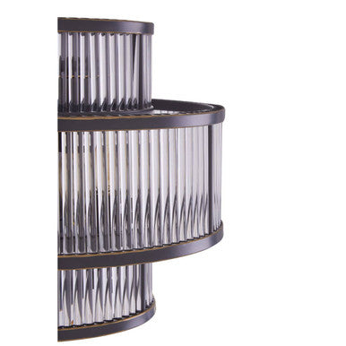 3 Tier Black Finish Glass Wall Light | Salasco