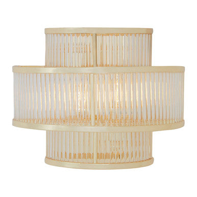 3 Tier Glass Wall Light with Warm Metallic Iron Frame | Salasco