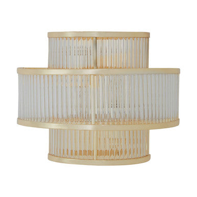 3 Tier Glass Wall Light with Warm Metallic Iron Frame | Salasco