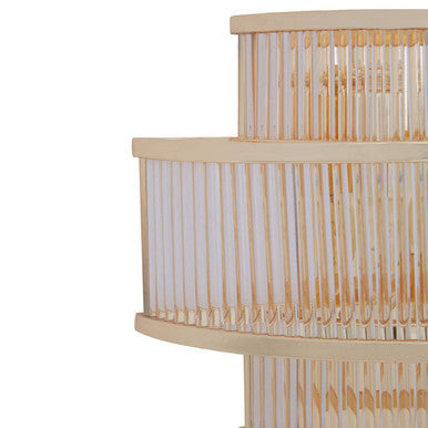 3 Tier Glass Wall Light with Warm Metallic Iron Frame | Salasco