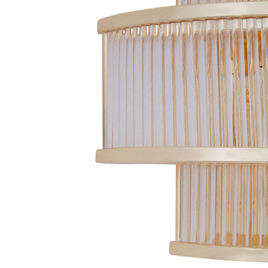3 Tier Glass Wall Light with Warm Metallic Iron Frame | Salasco