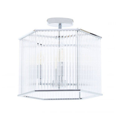 4 Light Hexagonal Chrome Pendant Light | Lerici