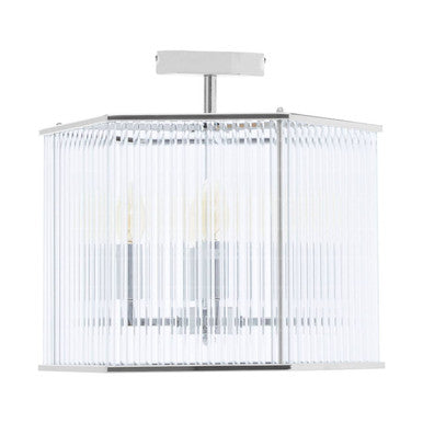 4 Light Hexagonal Chrome Pendant Light | Lerici