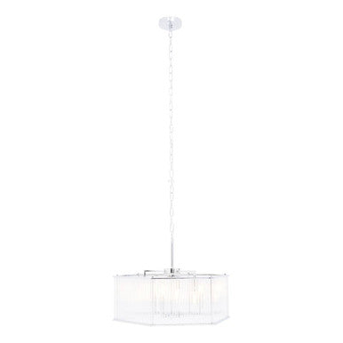 6 Light Hexagonal Chrome Pendant Light | Lerici