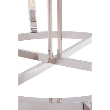 Nickel Finish 8 Bulb Round Statement Pendant Light | Alexis