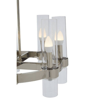 8 Light Nickel Finish Statement Pendant Light |Alexis
