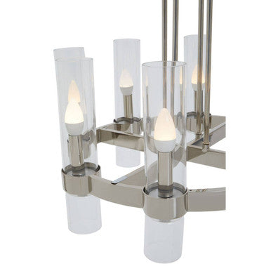 8 Light Nickel Finish Statement Pendant Light |Alexis