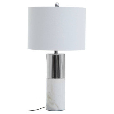 Marble Base Table Lamp with Ivory Shade | Eben