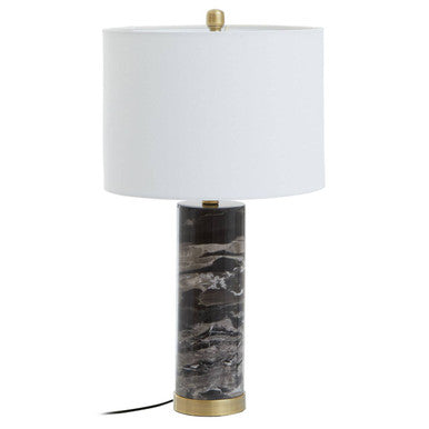 Black Marble Table Lamp with Ivory Shade | Ebony