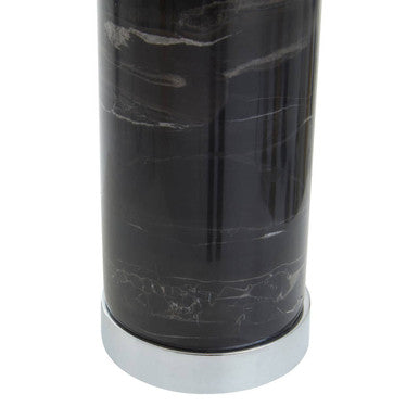 Black Marble Table Lamp Chrome Base | Ebony