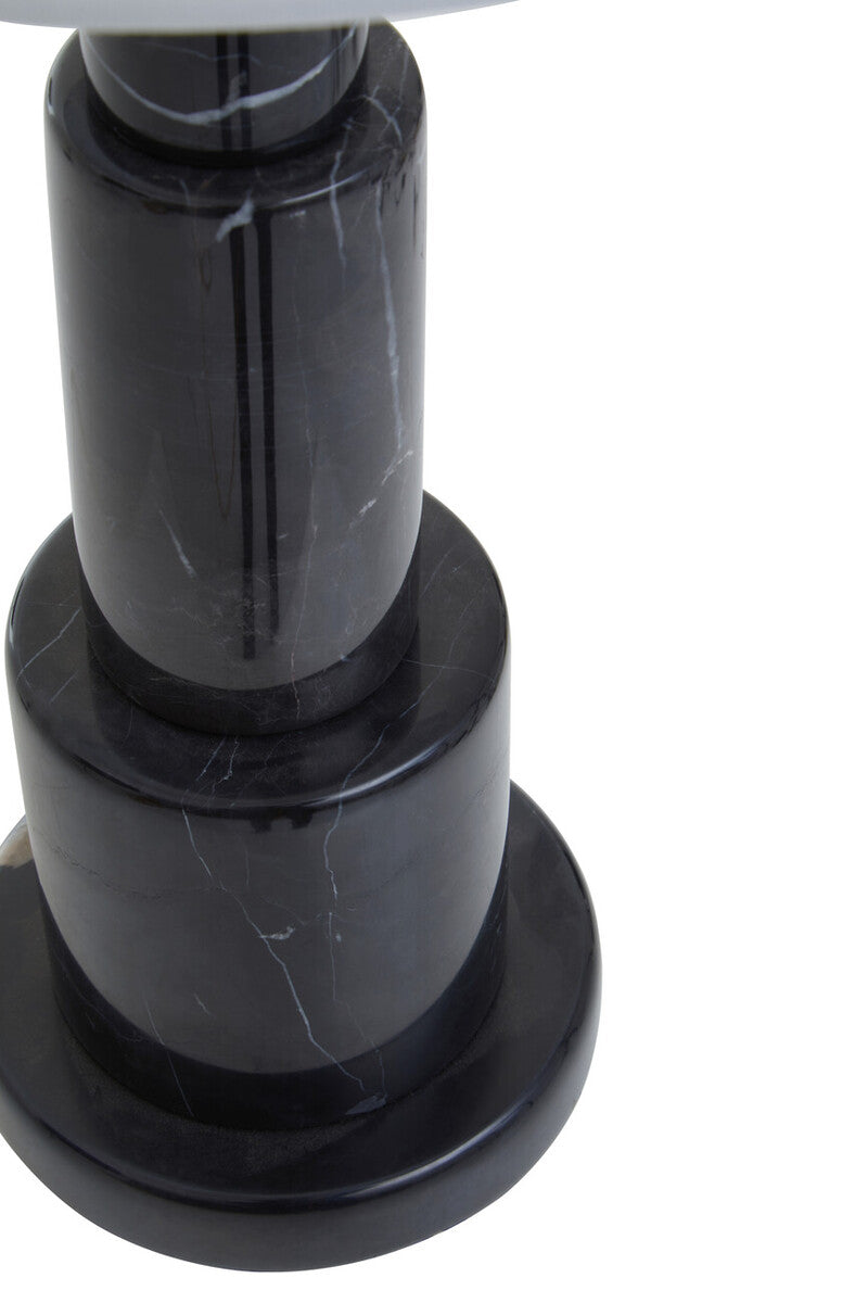 Black Marble Table Lamp with Ivory Shade | Elara