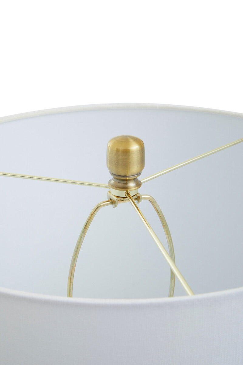 Black Marble Table Lamp with Ivory Shade | Elara