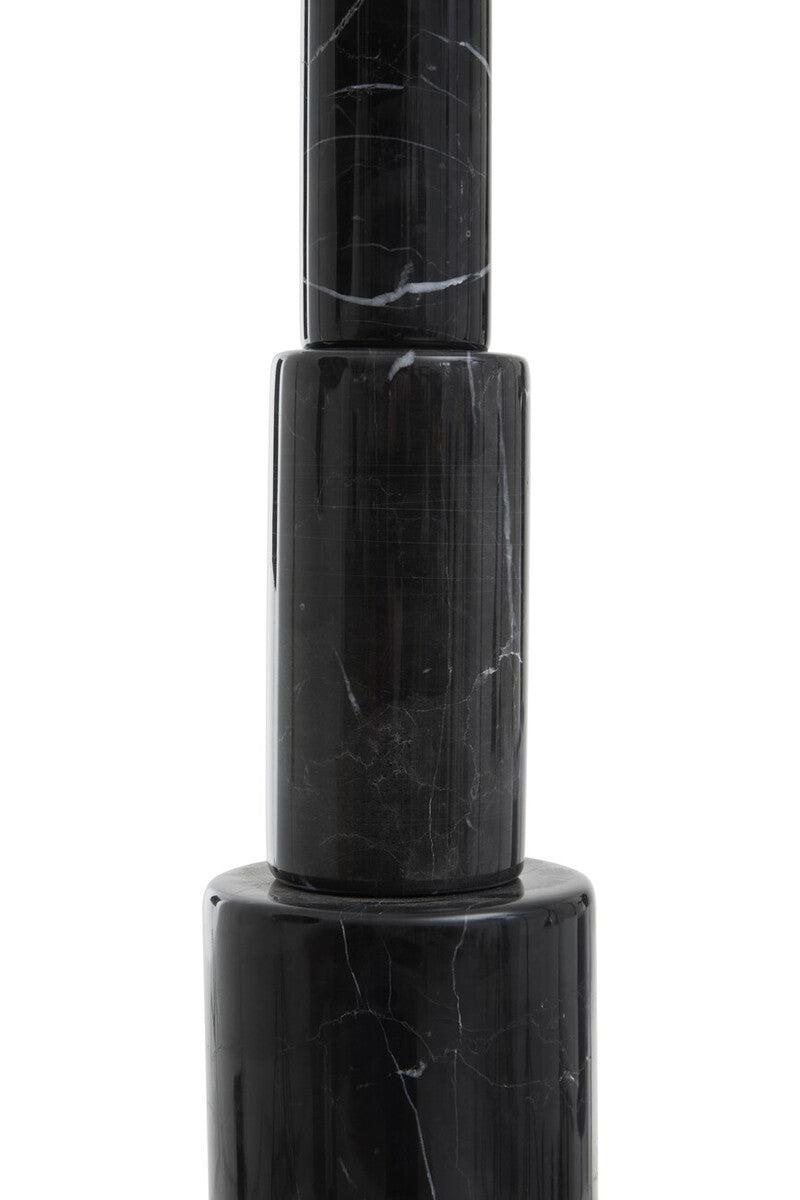 Black Marble Table Lamp with Ivory Shade | Elara