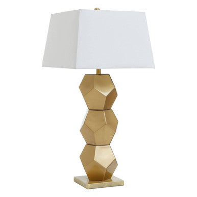 Gold Glass Table Lamp with Brushed Gold Base | Eleri