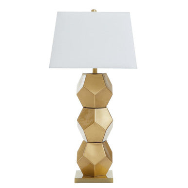 Gold Glass Table Lamp with Brushed Gold Base | Eleri