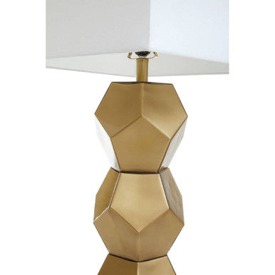 Gold Glass Table Lamp with Brushed Gold Base | Eleri
