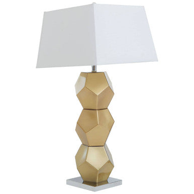 Gold Glass Table Lamp with Chrome Base | Eleri