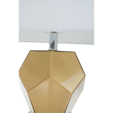 Gold Glass Table Lamp with Chrome Base | Eleri