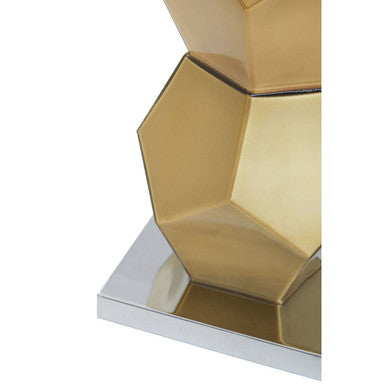 Gold Glass Table Lamp with Chrome Base | Eleri