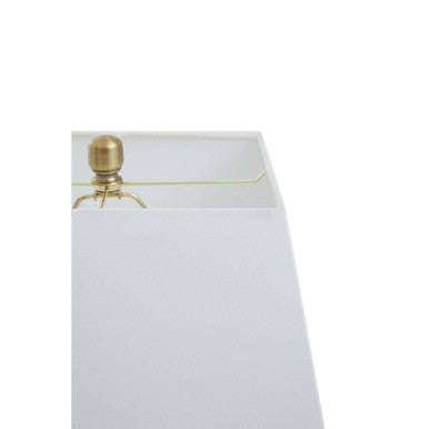 Circular Marble Table Lamp with Ivory Shade | Elora