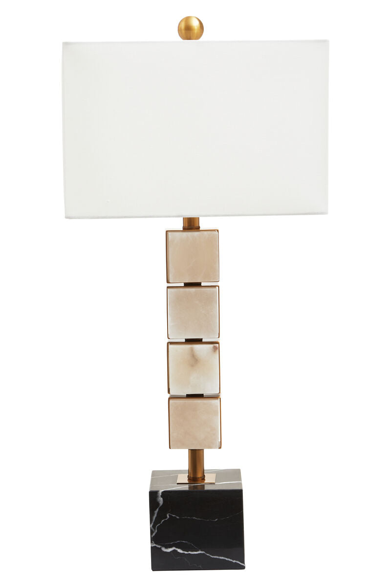 White Fabric Shade Table Lamp | Marmo