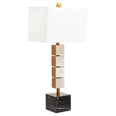 White Fabric Shade Table Lamp | Marmo