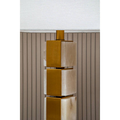 White Fabric Shade Table Lamp | Marmo