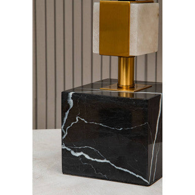 White Fabric Shade Table Lamp | Marmo
