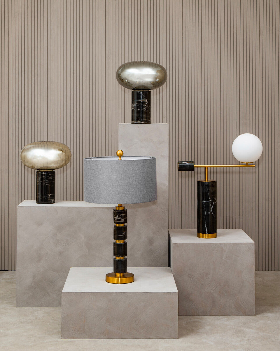 Grey Fabric Shade Table Lamp | Marmo