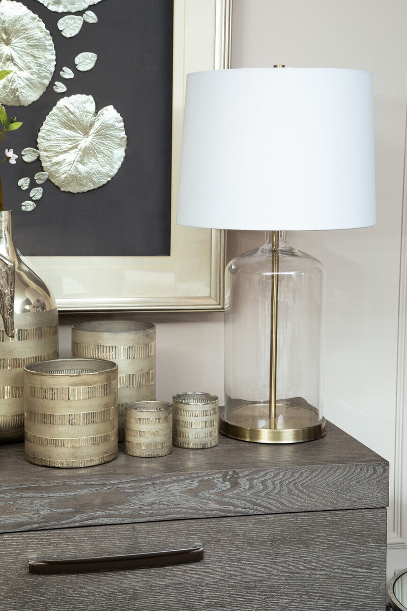 White Fabric Shade Table Lamp | Nadia